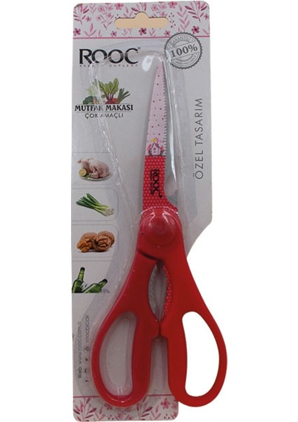 KS-012 Mutfak Makası - Kırmızı-46