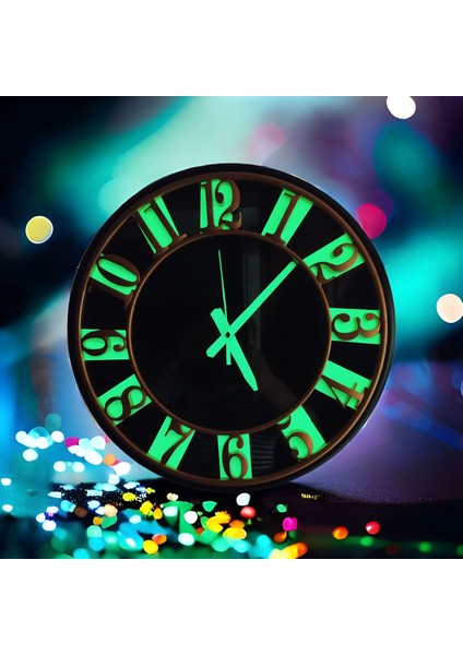 Gece Parlayan Fosforlu Mutfak Salon Ofis Otel Duvar Saati 40 cm Plastik fırsatları