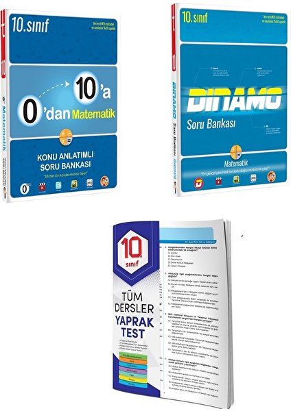 Tonguç Akademi 10. Sınıf 0'dan 10'a Matematik Konu Anlatımlı Soru Bankası ve Dinamo Soru Bankası (3 Ürün)