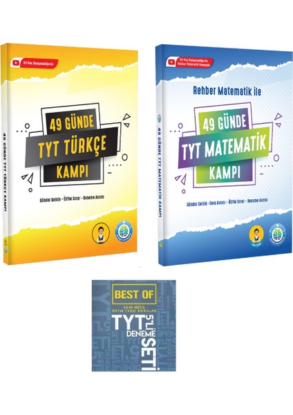 49 Günde TYT Türkçe ve Matematik Kampı Ile Ösym Tarzı Best Of 5'li Deneme (3 Kitap)