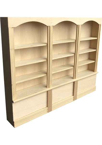 Bitmemiş 1/12 Ölçekli Bebek Evi Kitaplık Organizatör Kitaplık 4 Katmanlar Ahşap (Yurt Dışından)