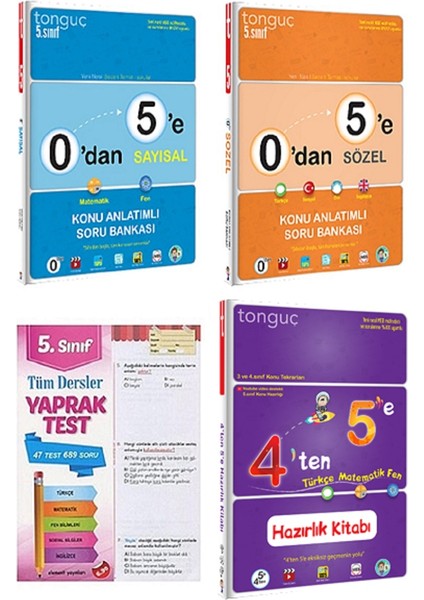 0'dan 5'e Konu Anlatımlı Sayısal Sözel Soru Bankası Seti ve 4'ten 5'e Hazırlık Kitabı