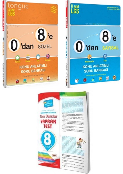 0'dan 8'e Sayısal ve Sözel Konu Anlatımlı Soru Bankası Seti