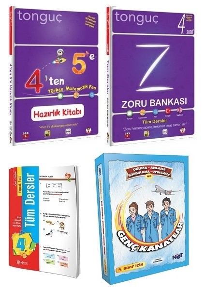 4'ten 5'e Hazırlık Kitabı 4. Sınıf Tüm Dersler Zoru Bankası Genç Kanatlar Okuma Set