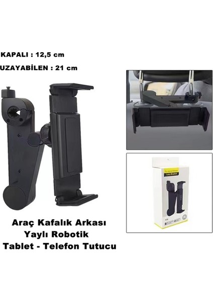 Tablet ve Telefon Tutucu Araç Içi Arka Koltuk Kafalık Model Robotik Profesyonel Kaliteli - Caraks