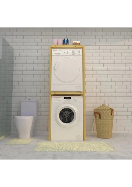 Doğal Ahşap Naturel Çam Ağacı Çamaşır ve Kurutma Makinesi Için Banyo Rafı