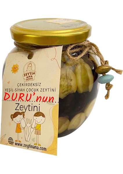 Çocuk Zeytini Siyah Yeşil Karışık El Emeği 200 gr