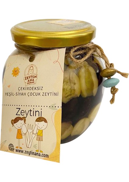Çocuk Zeytini Siyah Yeşil Karışık El Emeği 200 gr