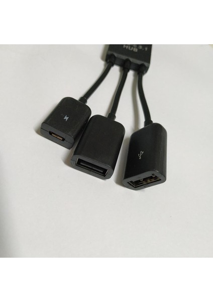 2x USB Otg Kablo Adaptörü Mikro USB / 2 Bağlantı Noktası USB Kadın Bağlayıcı  (Yurt Dışından)