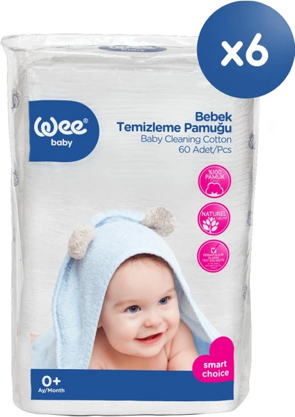 Wee Baby Bebek Temizleme Pamuğu Seti (60X6 360 Adet)