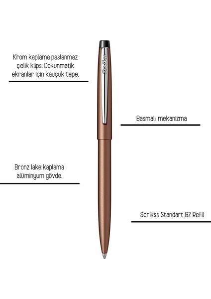 F108 Pastel Tükenmez Kalem Bronz fiyatları