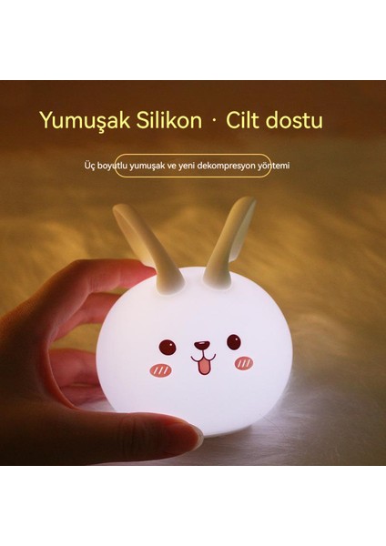 2023 Sevimli Tavşan Nefes Atmosfer Gece Lambası (Yurt Dışından)