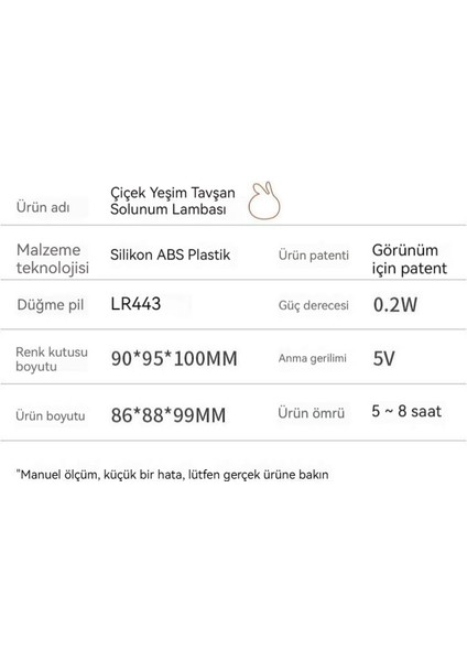 2023 Sevimli Tavşan Nefes Atmosfer Gece Lambası (Yurt Dışından)