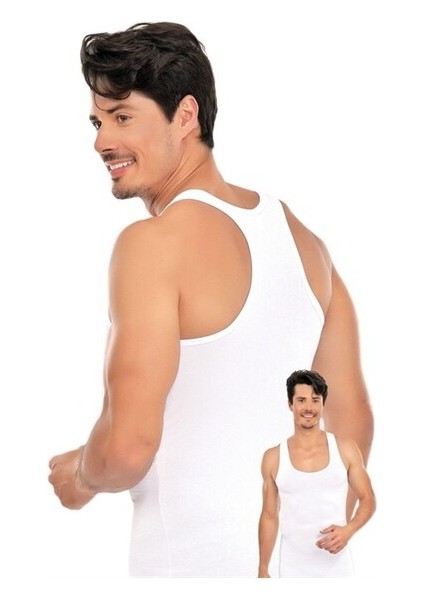 6'lı Paket Erkek Spor Rambo Atlet Beyaz