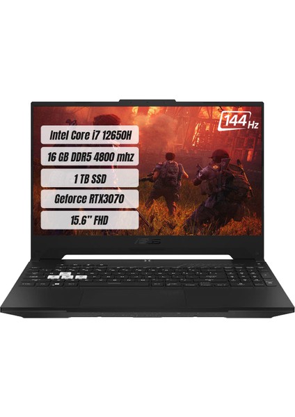 TUF DASH F15 FX517ZR-HN013 Intel Core i7 12650H 16GB 1TB SSD RTX3070 Freedos 15.6" FHD 144Hz Taşınabilir Bilgisayar