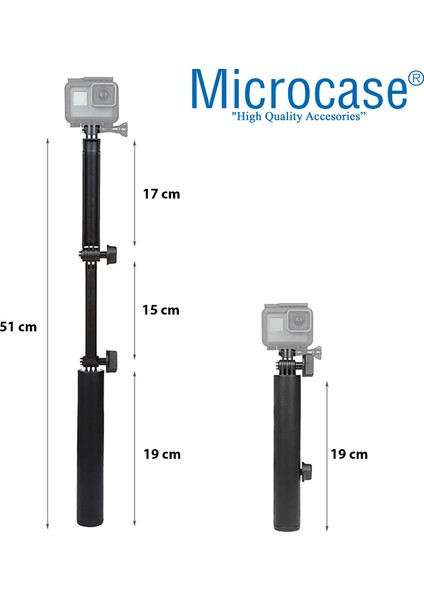 Tüm Aksiyon Kameralara Uyumlu Çok Fonksiyonlu 3 Yollu Monopod Tripod - AL3540