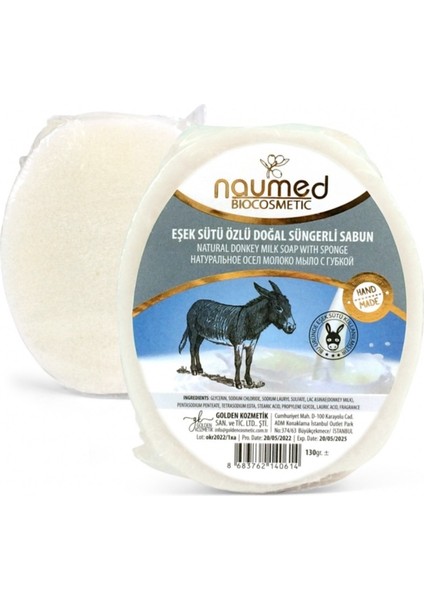 Eşek Sütü Özlü Doğal Süngerli Sabun 130GR