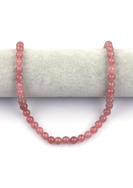 Çilek Kuvars Doğal Taş Dizi 8 mm Küre Kesim fiyatları