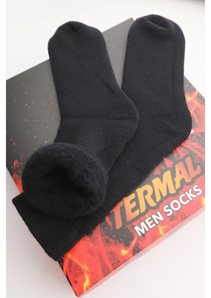 Bluestore Erkek Siyah 6 Çift Siyah Termal Havlu Kışlık Çorap fiyatları