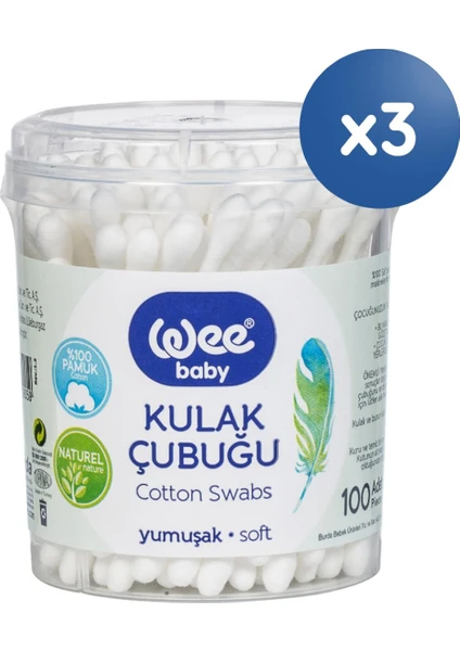 Wee Baby Kulak Temizleme Çubuğu Seti (100X3 300 Adet)