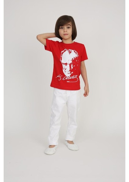 Erkek Çocuk 23 Nisan 29 Ekim Gösteri Kıyafeti Tişört Pantolon Alt-Üst Takım