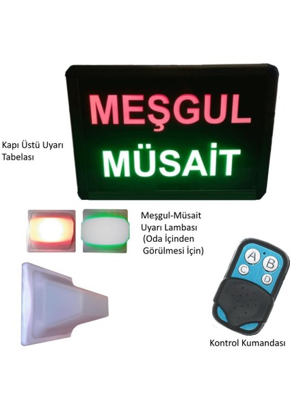 Kumandalı Renkli Ledli Meşgul/müsait Yazısı (Kasa: 26X20 Cm)