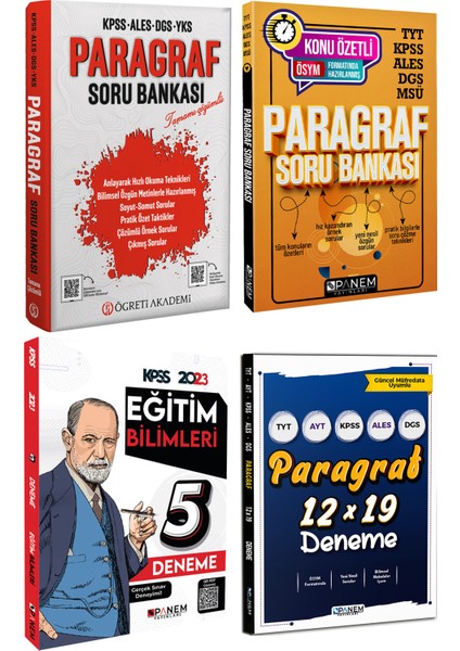 2023 Paragraf Soru Bankası+Panem Paragraf Soru B+Panem Eğitim Deneme+Paragraf Deneme