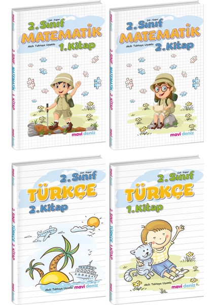2. Sınıf Matematik - Türkçe 1. Kitap ve 2. Kitap Seti 4 Kitap 2023