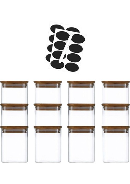 12PCS Cam Depolama Şişesi Yemek Konteyneri (Yurt Dışından)