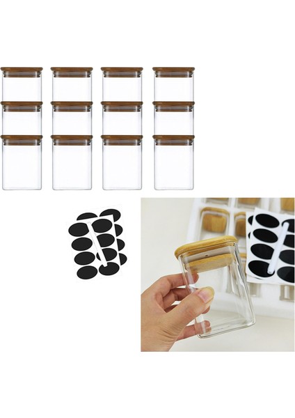 12PCS Cam Depolama Şişesi Yemek Konteyneri (Yurt Dışından)