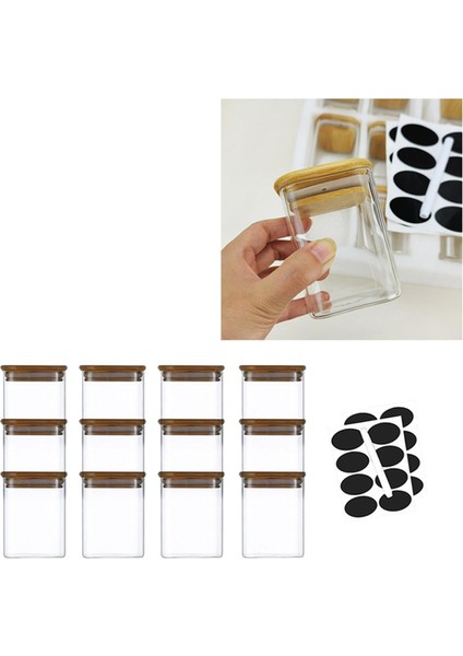 12PCS Cam Depolama Şişesi Yemek Konteyneri (Yurt Dışından)