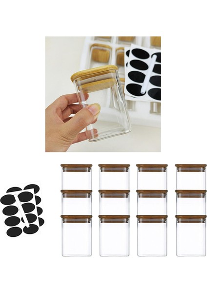 12PCS Cam Depolama Şişesi Yemek Konteyneri (Yurt Dışından)