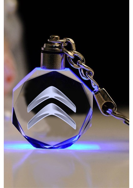 Citroen Logolu 2d Patlatma Kristal LED Işıklı Anahtarlık, Araba Anahtarlığı fiyatları