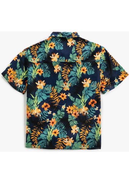 Kısa Kolu Gömlek Çiçekli Tek Cep Detaylı fiyatları