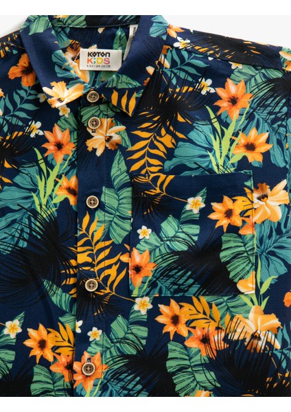 Kısa Kolu Gömlek Çiçekli Tek Cep Detaylı modelleri