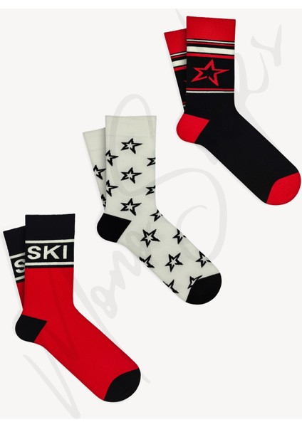 Mono Socks 3'lü Yıldız Desenli Kayak Ski Çorap