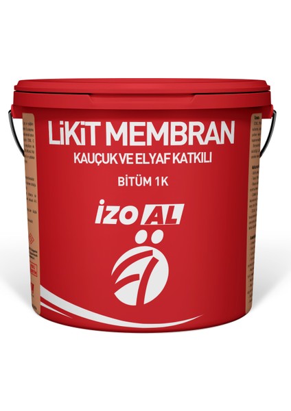 Izoal 15 Lt Kauçuk ve Elyaf Katkılı Bitüm 1k Likit Membran