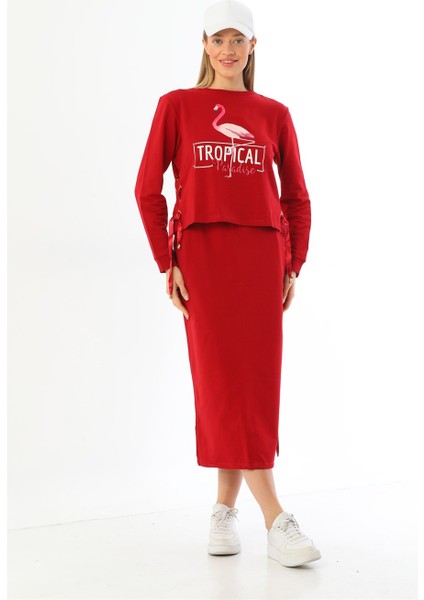 Paradise Etekli Spor Alt Üst Ikili Takım - Bordo modelleri