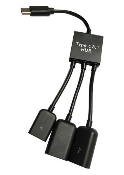 2x 2xusb + Mikro USB Dişi Şarj Sahibi Otg Hub Kablosu 2 Adet (Yurt Dışından)