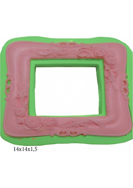 Çerçeve Modeli Silikon Şeker Hamuru Dekor, Sabun, Saksı ve Mum Kalıbı