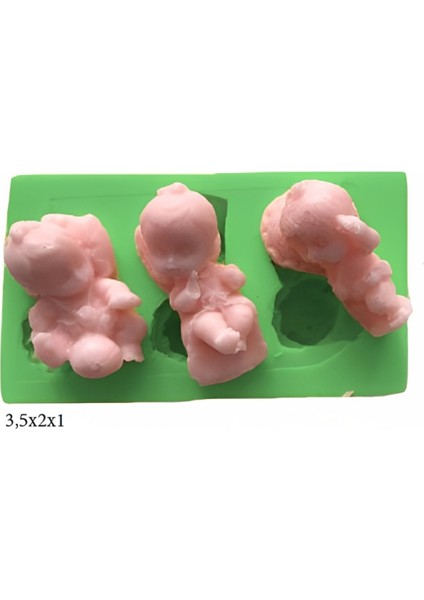 Bebek Modeli Silikon Şeker Hamuru Dekor, Sabun, Saksı ve Mum Kalıbı