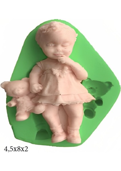 Bebek Modeli Silikon Şeker Hamuru Dekor, Sabun, Saksı ve Mum Kalıbı