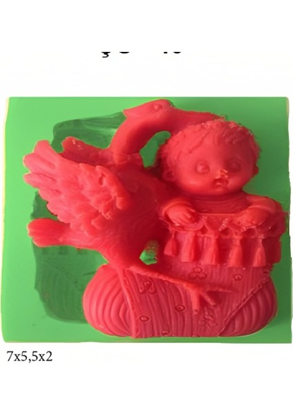 Bebek Modeli Silikon Şeker Hamuru Dekor, Sabun, Saksı ve Mum Kalıbı
