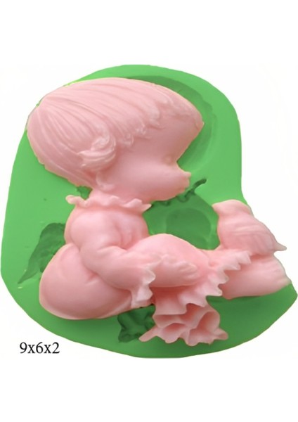 Bebek Modeli Silikon Şeker Hamuru Dekor, Sabun, Saksı ve Mum Kalıbı