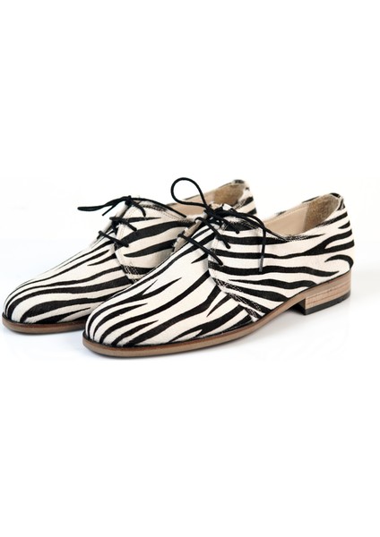 Bayan Zebra Kundura %100 El Yapımı ve Deri Ayakkabı