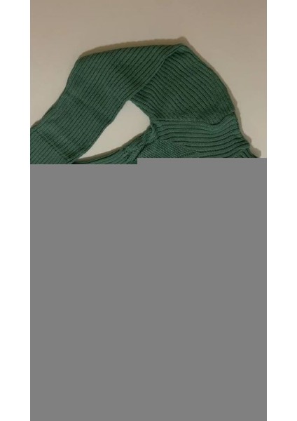 Kadın Mint Yeşili Fitilli Crop Model Kazak modelleri