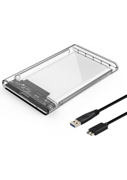 Taşınabilir Hızlı 5gbps USB 2.0/3.0 Sata 2.5 Inch Harici Harddisk Kutusu - AL3515 Şeffaf