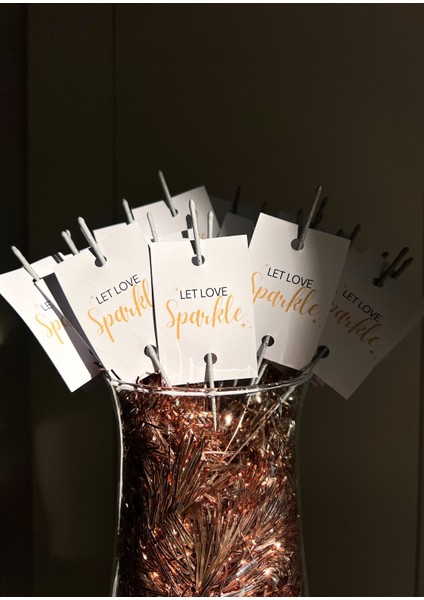 Beyaz 100'LÜ 'let Love Sparkle' Yazılı Kartlı Işıltı - Parti Işıltısı - Nişan Işıltısı - Düğün Işıltısı