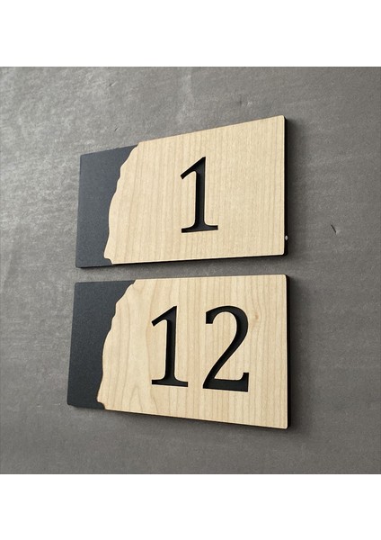 Meşe Serisi 1-12 Arası 12 Adet Mdf Kapı Numarası fiyatları