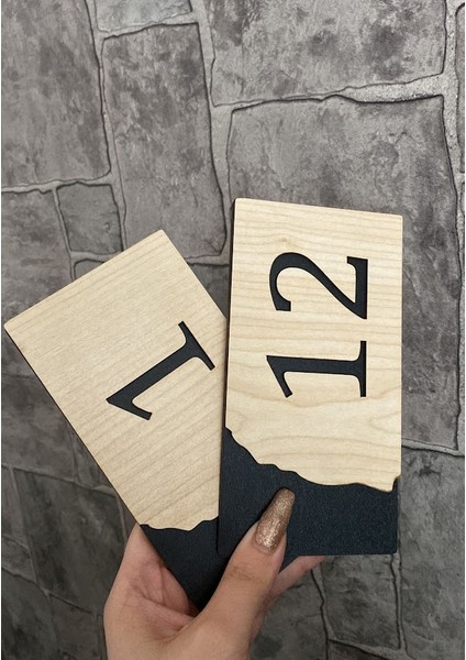 Meşe Serisi 1-12 Arası 12 Adet Mdf Kapı Numarası fırsatları
